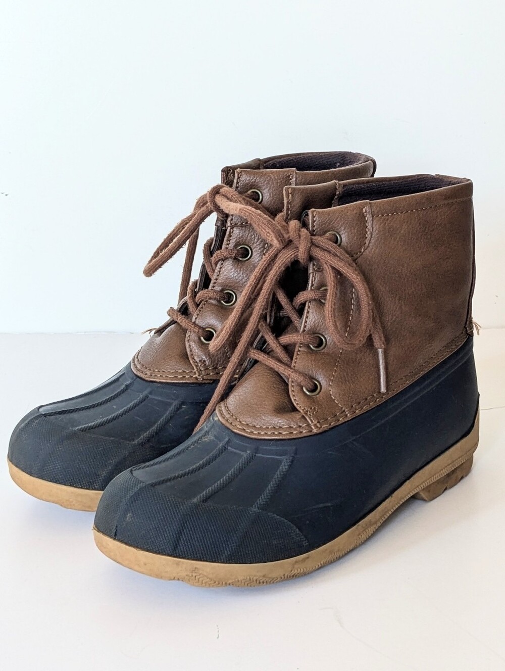 Sperry Top-Sider Kids Duck Boots Brown Navy Size 2M